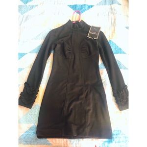 Black Dress with Long ruffled sleeves